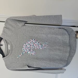 Colortree Girls Sequin Unicorn Gray Hi Low Sweater New Size M